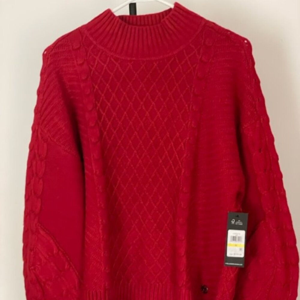 Karl Lagerfeld Women's Acrylic Red Sweater Size Medium